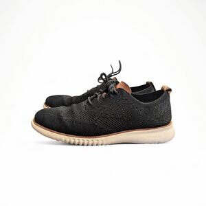 Cole Haan 2 Zerogrand Stitchlite Wingtip Oxford Black Ivory Men's 7.5 Knit